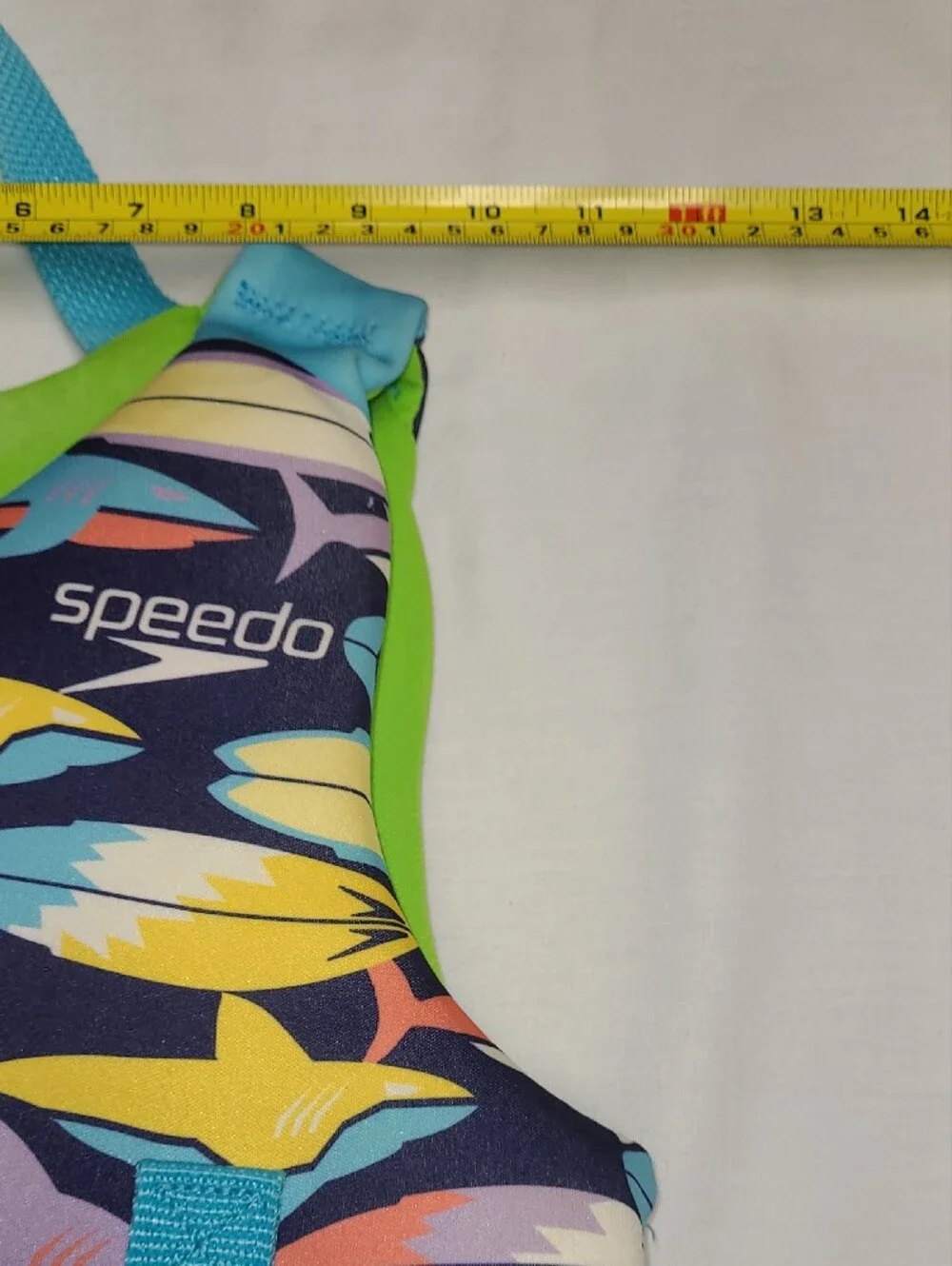 Speedo Kids Blue & Green Fish, shark, surfboard Print Swim Vest & boating